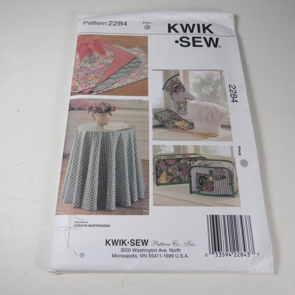 Kwik Sew 2284 Clothing Sewing Pattern NEW UNOPENED Chef Hat, Oven Mitt, etc. - Picture 2 of 6